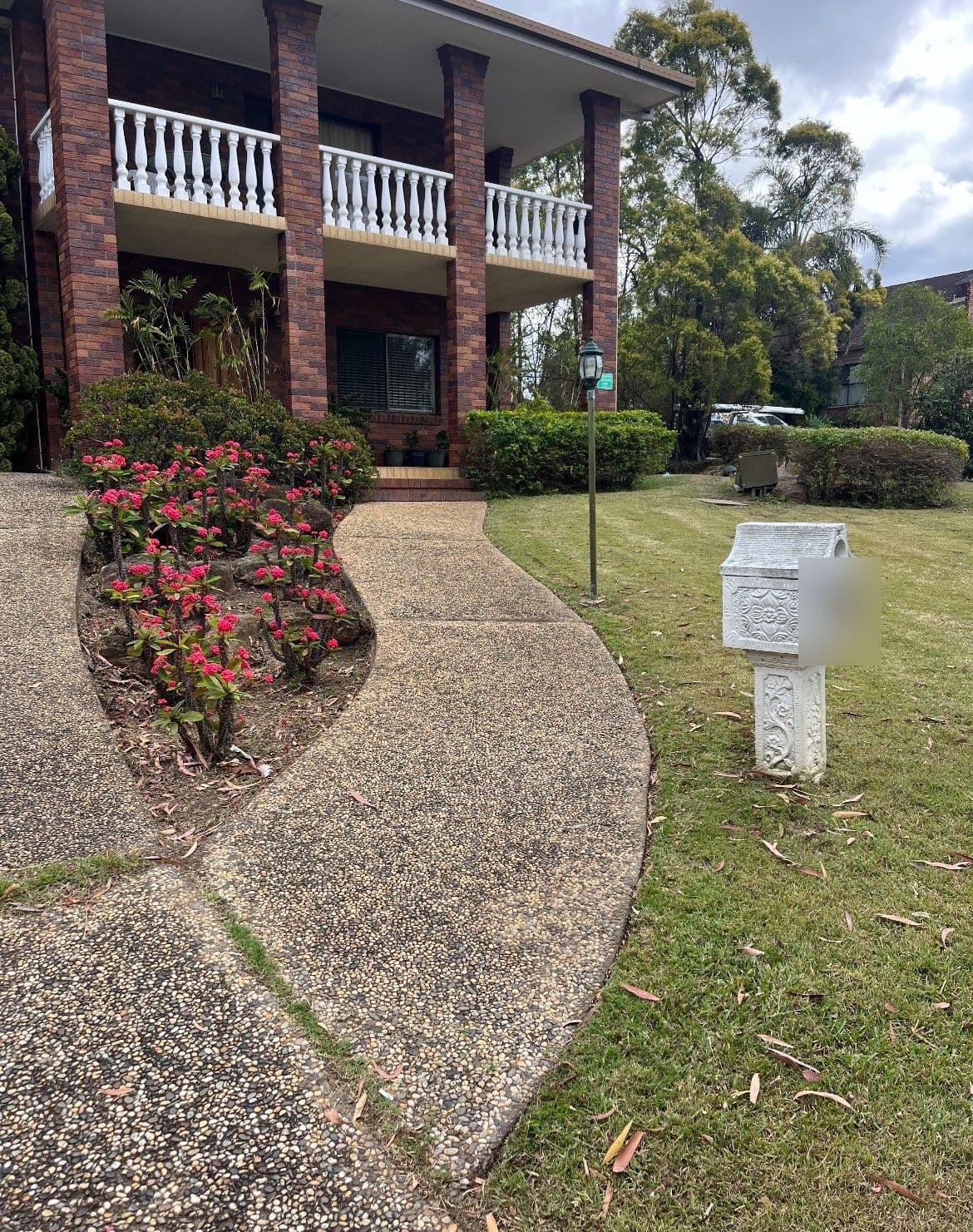 Front garden bed, path and lawn maintained